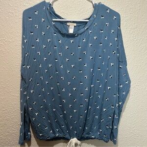 Eberjey Slouchy Scoop Neck Lounge‎ Floral Women's Top Size Small